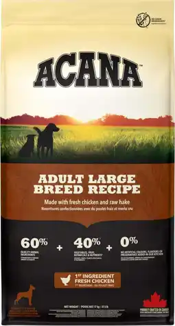 Intratuin Acana hondenvoer Heritage large adult kip 17 kg aanbieding