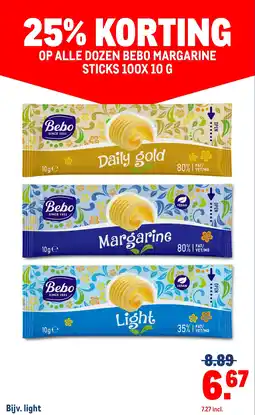 Makro Op alle dozen bebo margarine sticks aanbieding