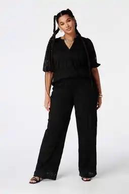 Wehkamp MS Mode wide leg broek Plus Size - zwart aanbieding