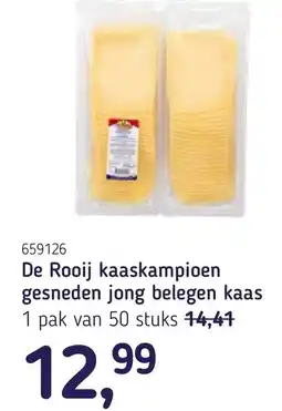 Van Hoeckel De Rooij kaaskampioen gesneden jong belegen kaas aanbieding