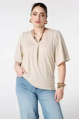 Wehkamp MS Mode top met lurex zand aanbieding