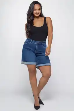 Wehkamp Fox Factor straight highwaist short medium blue denim aanbieding