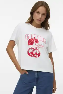 Wehkamp VERO MODA T-shirt ecru aanbieding