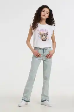 Wehkamp Anytime flared jeans lichtblauw aanbieding