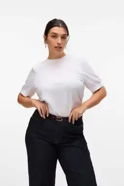 Wehkamp VERO MODA CURVE T-shirt ecru aanbieding