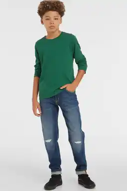Wehkamp Anytime tapered slim fit jeans donkerblauw aanbieding