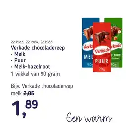 Van Hoeckel Verkade chocoladereep aanbieding