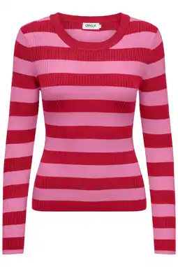 Wehkamp ONLY gestreepte pullover rib gebreid aanbieding