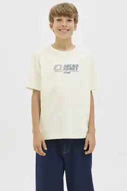 Wehkamp JACK & JONES JUNIOR T-shirt ecru aanbieding