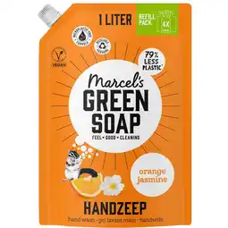 Etos Marcel's Green Soap Handzeep Sinaasappel & Jasmijn Navulling 1000ml aanbieding