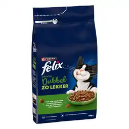 Zooplus 4 kg Felix Doubly Delicious Inhome Gevogelte Kattenvoer droog aanbieding