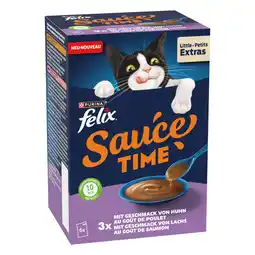 Zooplus 6x 40g met de smaak van kip & zalm Felix Sauce Time nat kattenvoer aanbieding