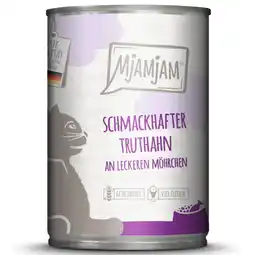 Zooplus MjAMjAM 6 x 400 g - Heerlijke kalkoen met smakelijke wortelen aanbieding