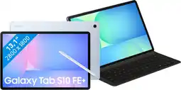 Coolblue Samsung Galaxy Tab S10 FE Plus 13,1 inch 128GB Wifi Lichtblauw + Toetsenbord Hoes QWERTY aanbieding