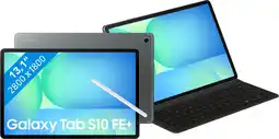 Coolblue Samsung Galaxy Tab S10 FE Plus 13,1 inch 128GB Wifi Grijs + Toetsenbord Hoes QWERTY aanbieding