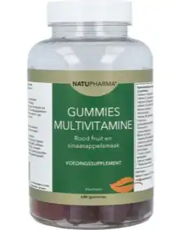 De Online Drogist Natupharma Gummies Multivitamine Rood Fruit-Sinaasappel aanbieding