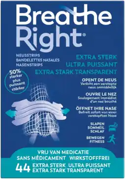De Online Drogist Breathe Right Neusstrips Transparant Extra Sterk aanbieding