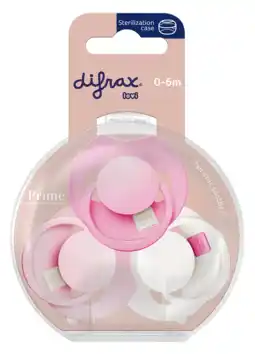 De Online Drogist Difrax Lovi Prime Pink Fopspenen 0-6M 3ST aanbieding