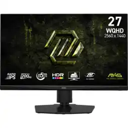 MediaMarkt MSI Mag 272qpf E20 - 27 Inch Wqhd 2560 X 1440 Pixels Ips (in-plane Switching) aanbieding