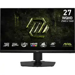 MediaMarkt MSI Mag 272qpf E20 - 27 Inch Wqhd 2560 X 1440 Pixels Ips (in-plane Switching) aanbieding