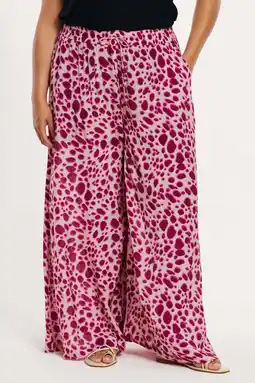 Wehkamp YOEK wide leg highwaist broek roze aanbieding