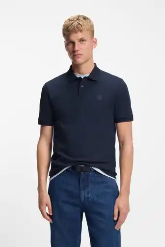 Wehkamp BOSS slim polo donkerblauw aanbieding