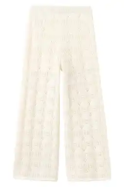 Wehkamp Mango Kids casual broek met ingebreid patroon ecru aanbieding