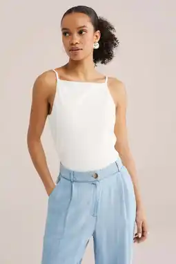 Wehkamp WE Fashion spaghettitop wit aanbieding