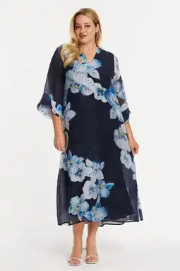 Wehkamp YOEK gebloemde zomerjurk blauw aanbieding