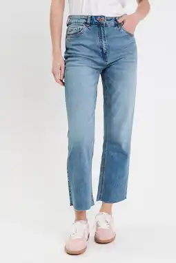 Wehkamp Cache Cache highwaist straight leg jeans medium blue aanbieding
