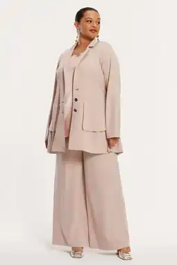 Wehkamp YOEK regular blazer lichtbruin aanbieding