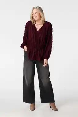Wehkamp MS Mode blousetop donkerrood aanbieding