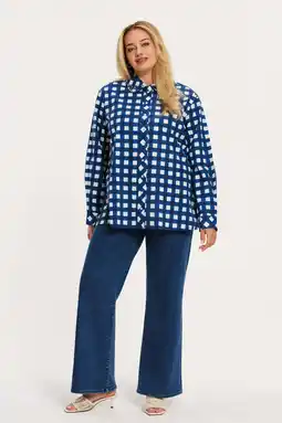 Wehkamp YOEK geruit blouse blauw aanbieding