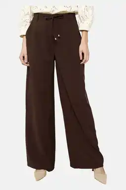 Wehkamp LOLALIZA exclusive wide leg regularwaist palazzo broek donkerbruin aanbieding