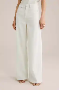Wehkamp WE STUDIO highwaist wide leg jeans ecru aanbieding