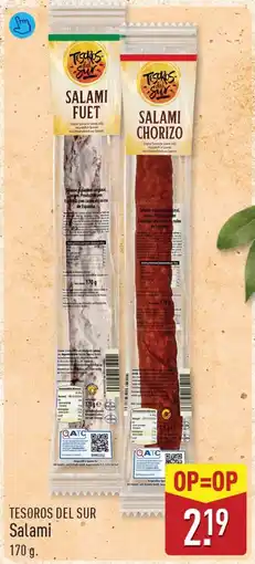 ALDI Tesoros Del Sur Salami aanbieding
