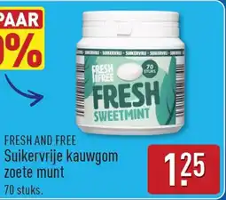 ALDI Fresh and Free Suikervrije Kauwgom Zoete Munt aanbieding