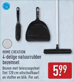 ALDI Home Creation 4-delige natuurrubber bezemset aanbieding