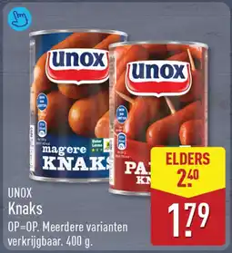 ALDI Unox Knaks aanbieding