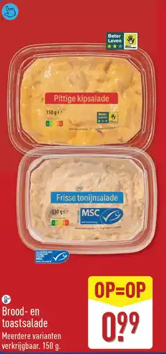 ALDI Brood en Toastsalade aanbieding
