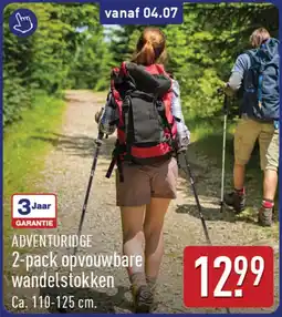 ALDI Adventuridge 2-pack opvouwbare wandelstokken aanbieding