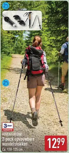 ALDI Adventuridge 2-pack opvouwbare wandelstokken aanbieding