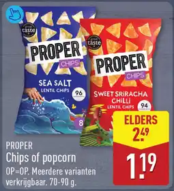 ALDI Proper Chips of popcorn aanbieding