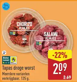 ALDI Tapas droge worst aanbieding