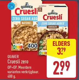 ALDI Quaker cruesli zero aanbieding