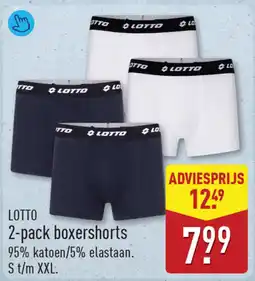 ALDI Lotto 2-pack boxershorts aanbieding