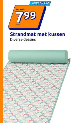 Action Strandmat met kussen aanbieding