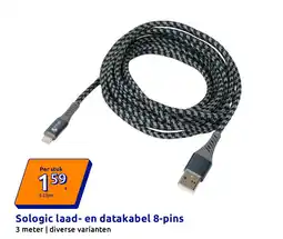 Action Sologic laad- en datakabel 8-pins aanbieding