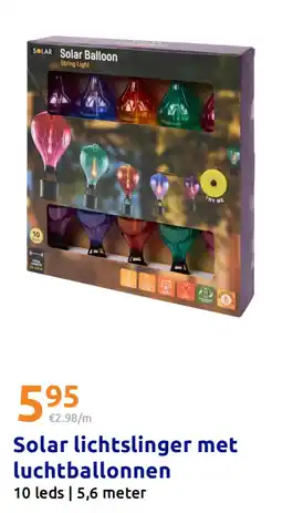 Action Solar lichtslinger met luchtballonnen aanbieding