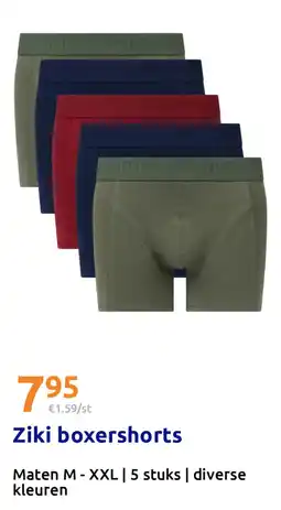Action Ziki boxershorts aanbieding